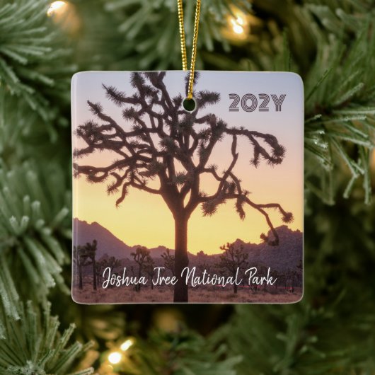 Joshua Tree Custom Ombre Sunset Keramisch Ornament (Boom)