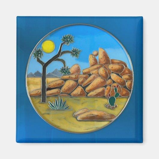 Joshua Tree- Fish Rock Button Magneet (Voorkant)