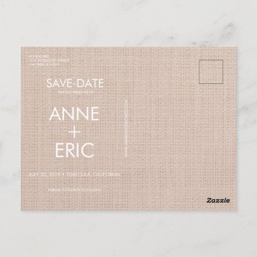 "Joshua Tree" - Flat Modern Save the Date Briefkaa Briefkaart (Achterkant)