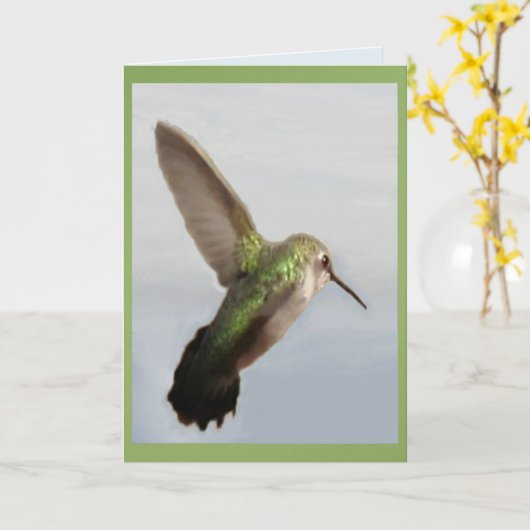 Joshua Tree Hummingbird =Blank binnen Kaart (Gele Bloem)