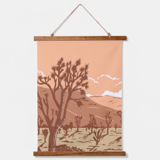 Joshua Tree in de Mojave woestijn Hangend Wandkleed (Voorkant)