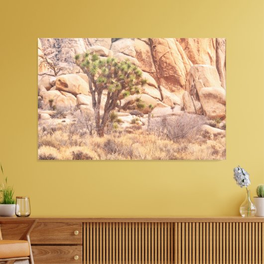 Joshua Tree in de woestijn Canvas Afdruk (Insitu (Woonkamer))