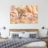 Joshua Tree in de woestijn Canvas Afdruk (Insitu (Slaapkamer))