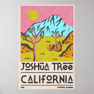 Joshua Tree Kunstprint Mid-Century Woestijn Scene Poster