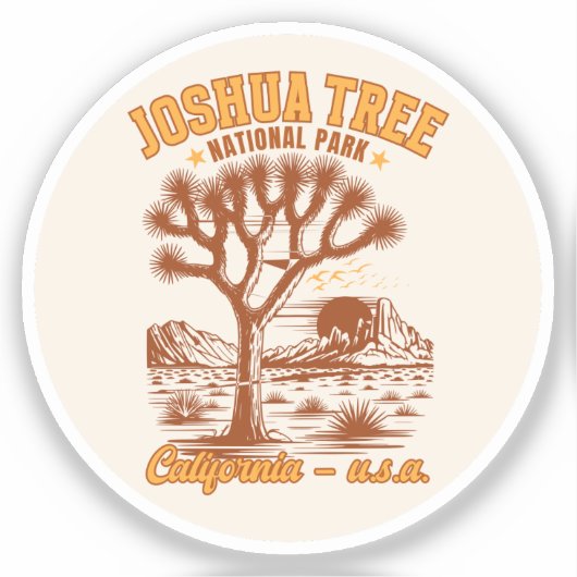 Joshua Tree Landscape Art for Nature Lovers Sticker (Voorkant)