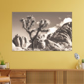 Joshua Tree Landschap Sepia Tone Canvas Afdruk (Insitu (Woonkamer))