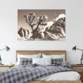 Joshua Tree Landschap Sepia Tone Canvas Afdruk (Insitu (Slaapkamer))