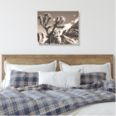 Joshua Tree Landschap Sepia Tone Canvas Afdruk (Insitu (Slaapkamer))
