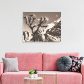 Joshua Tree Landschap Sepia Tone Canvas Afdruk (Insitu (Woonkamer))