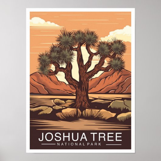 Joshua Tree National Park California USA Travel Poster (Voorkant)