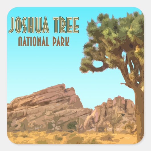 Joshua Tree National Park California  Vierkante Sticker (Voorkant)
