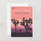 Joshua Tree National Park Californië  roze Briefkaart (Voorkant / Achterkant)