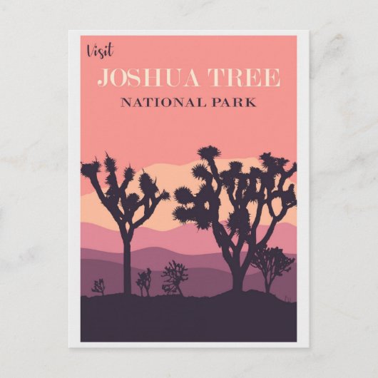 Joshua Tree National Park Californië  roze Briefkaart (Voorkant)