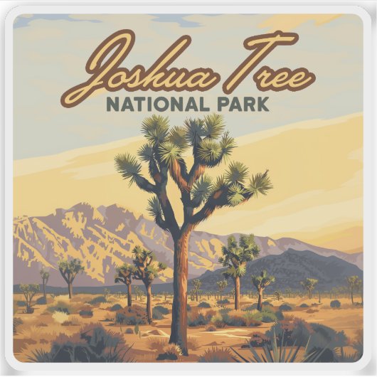 Joshua Tree National Park, Californische woestijn Sticker (Voorkant)