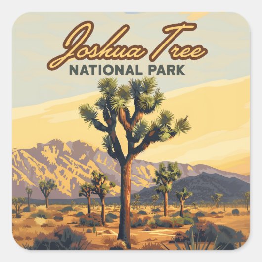 Joshua Tree National Park, Californische woestijn Vierkante Sticker (Voorkant)