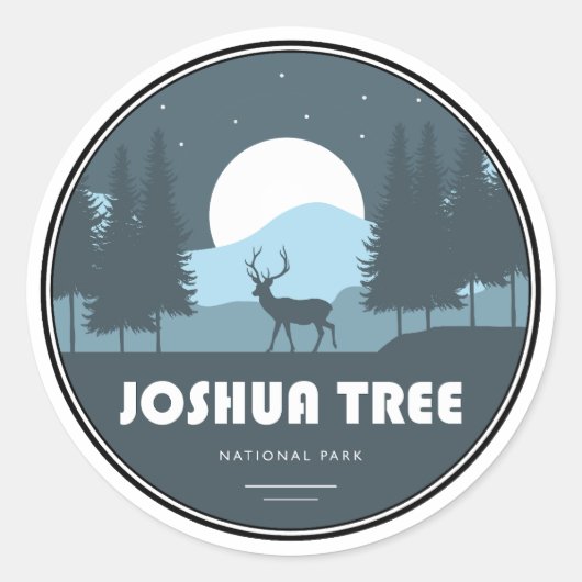 Joshua Tree National Park Deer Ronde Sticker (Voorkant)