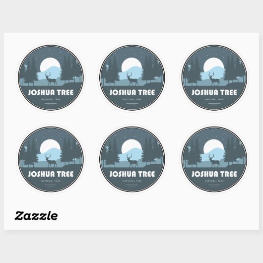 Joshua Tree National Park Deer Ronde Sticker (Vel)