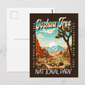Joshua Tree National Park Illustratie noodlijdend Briefkaart (Voorkant / Achterkant)