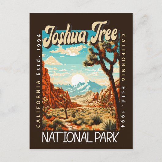 Joshua Tree National Park Illustratie noodlijdend Briefkaart (Voorkant)