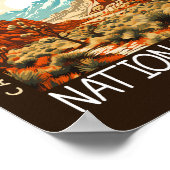 Joshua Tree National Park Illustratie noodlijdend Poster (Hoek)