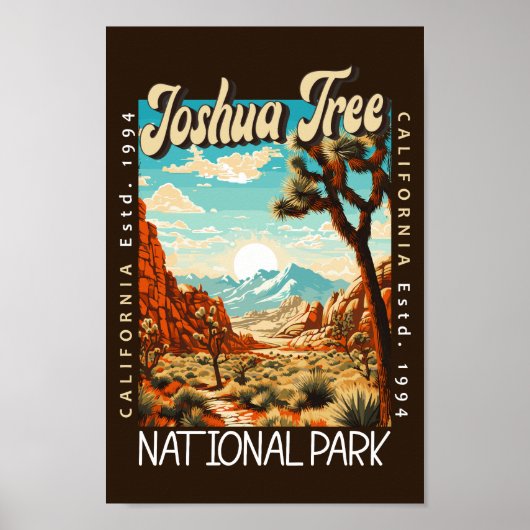 Joshua Tree National Park Illustratie noodlijdend Poster (Voorkant)