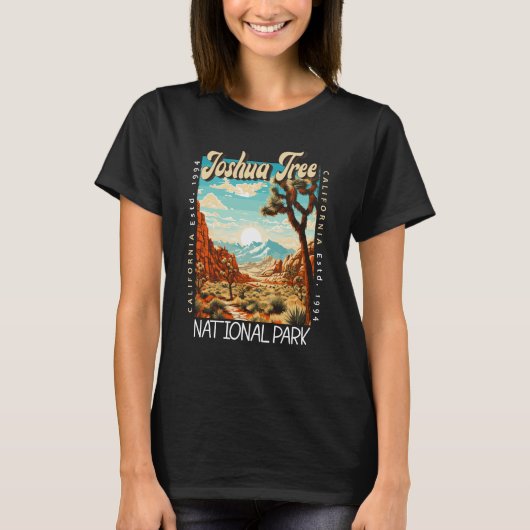 Joshua Tree National Park Illustratie noodlijdend T-shirt (Voorkant)
