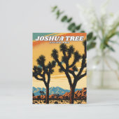 Joshua Tree National Park illustratie retro Briefkaart (Staand voorkant)