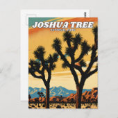 Joshua Tree National Park illustratie retro Briefkaart (Voorkant / Achterkant)