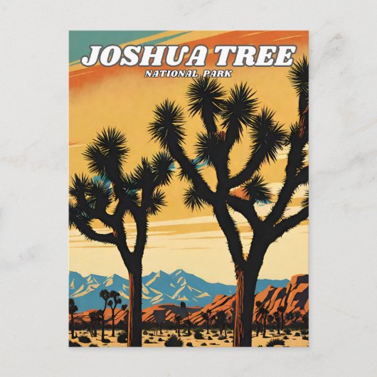 Joshua Tree National Park illustratie retro Briefkaart (Voorkant)