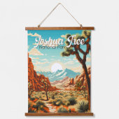 Joshua Tree National Park Illustratie Retro Hangend Wandkleed (Voorkant)