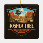 Joshua Tree National Park Illustratie Retro Keramisch Ornament<br><div class="desc">Het vectorkunstontwerp van de Boom van Joshua. Het park wordt genoemd voor de verdraaide,  gekruiste Joshua-bomen in de regio,  het park loopt dwars door de Colorado-cactus-woestijn en de Mojave woestijn.</div>