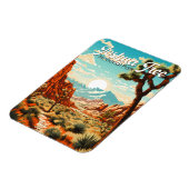 Joshua Tree National Park Illustratie Retro Magneet (Linkerzijde)