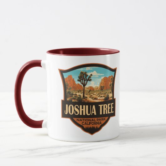 Joshua Tree National Park Illustratie Retro Mok (Links)