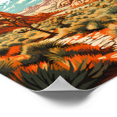 Joshua Tree National Park Illustratie Retro Poster (Hoek)