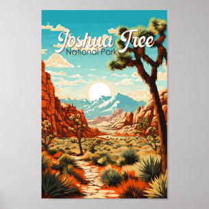Joshua Tree National Park Illustratie Retro Poster