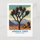 Joshua Tree National Park illustratie retro Sceni Briefkaart (Voorkant)