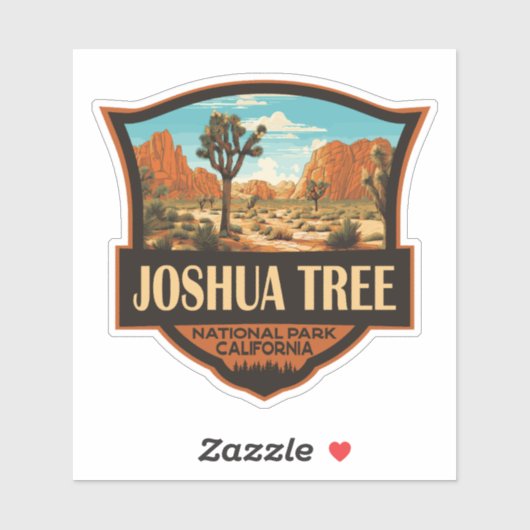 Joshua Tree National Park Illustratie Retro Sticker (Vel)