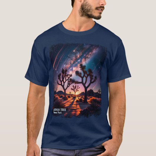 Joshua Tree National Park Milky Way Meteor Shower T-shirt (Voorkant)