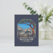 Joshua Tree National Park Retro Emblem Briefkaart (Staand voorkant)