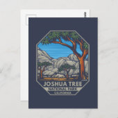 Joshua Tree National Park Retro Emblem Briefkaart (Voorkant / Achterkant)