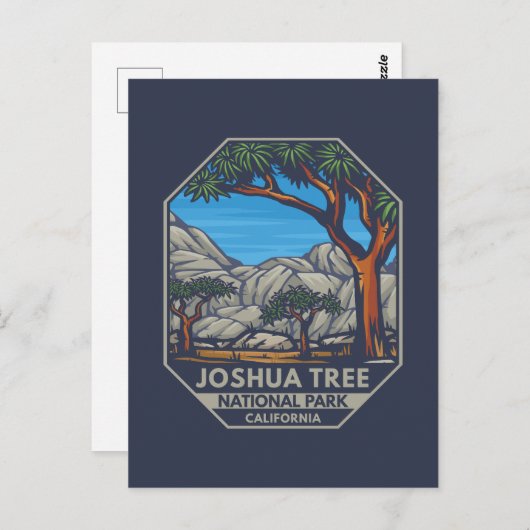 Joshua Tree National Park Retro Emblem Briefkaart (Voorkant / Achterkant)