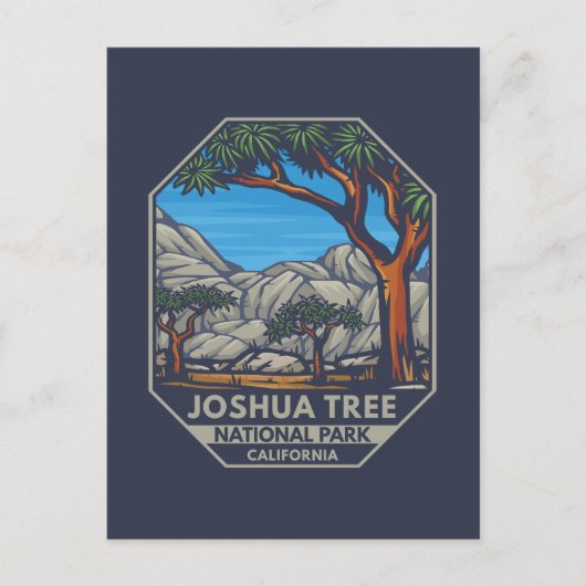 Joshua Tree National Park Retro Emblem Briefkaart (Voorkant)