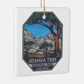 Joshua Tree National Park Retro Emblem Keramisch Ornament (Rechts)