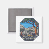Joshua Tree National Park Retro Emblem Magneet (Voorkant / Achterkant)