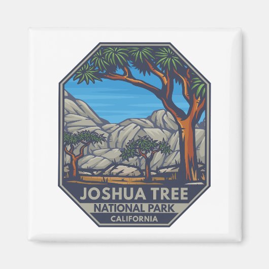 Joshua Tree National Park Retro Emblem Magneet (Voorkant)