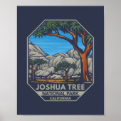 Joshua Tree National Park Retro Emblem Poster (Voorkant)