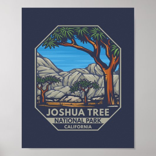 Joshua Tree National Park Retro Emblem Poster (Voorkant)