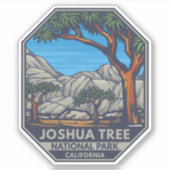 Joshua Tree National Park Retro Emblem Sticker (Voorkant)