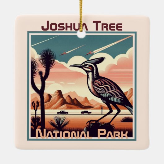 Joshua Tree National Park Retro Souvenir Gift Keramisch Ornament (Achterkant)