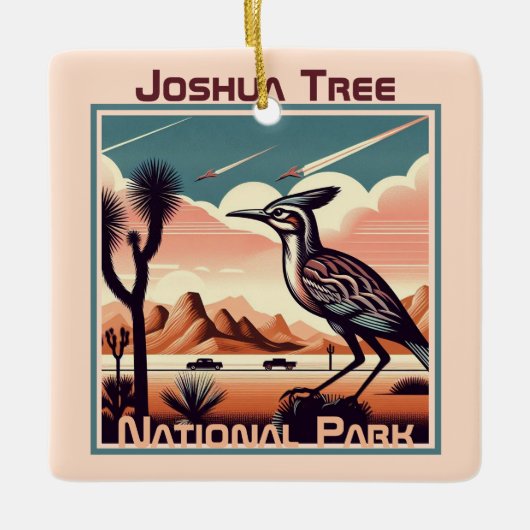 Joshua Tree National Park Retro Souvenir Gift Keramisch Ornament (Voorkant)